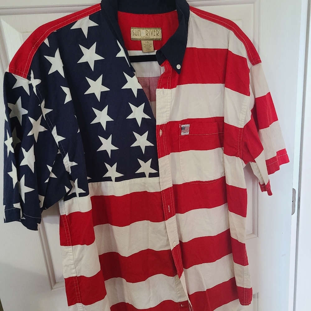 Sun River American Flag Button Down - image 1